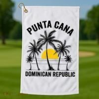 Punta Cana Beach Souvenir RD Dominican Republic 2022 Golf Towel thumb 1