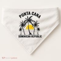 Punta Cana Beach Souvenir Rd Dominican Republic USA-Made Doggie Bandana thumb 0