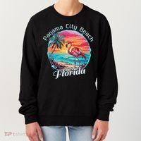 Panama City Beach Florida Beach Flamingo Tropical Souvenir Women's Sweatshirt thumb 0