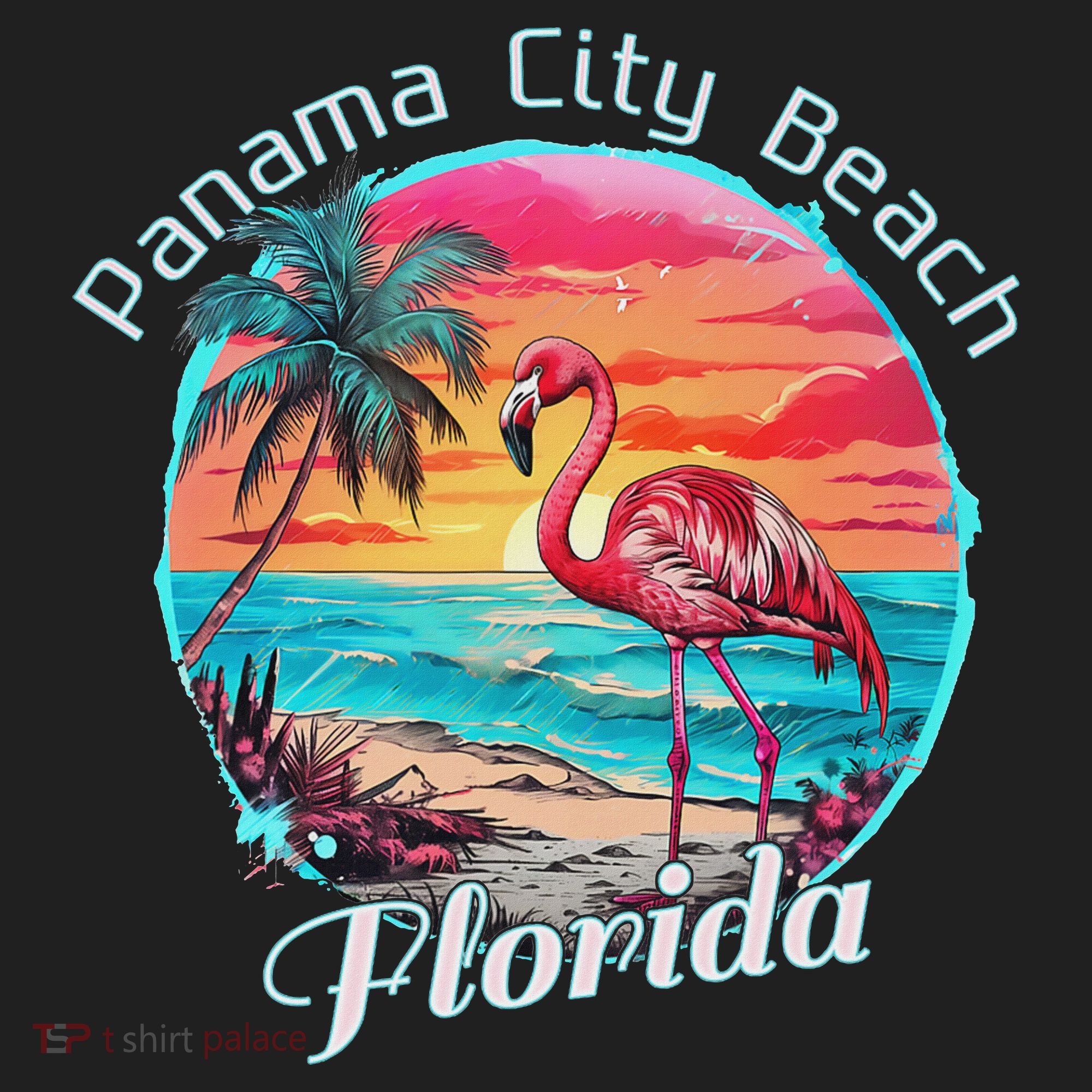 Panama City Beach Florida Beach Flamingo Tropical Souvenir Women's Sweatshirt