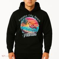Panama City Beach Florida Beach Flamingo Tropical Souvenir Hoodie thumb 2