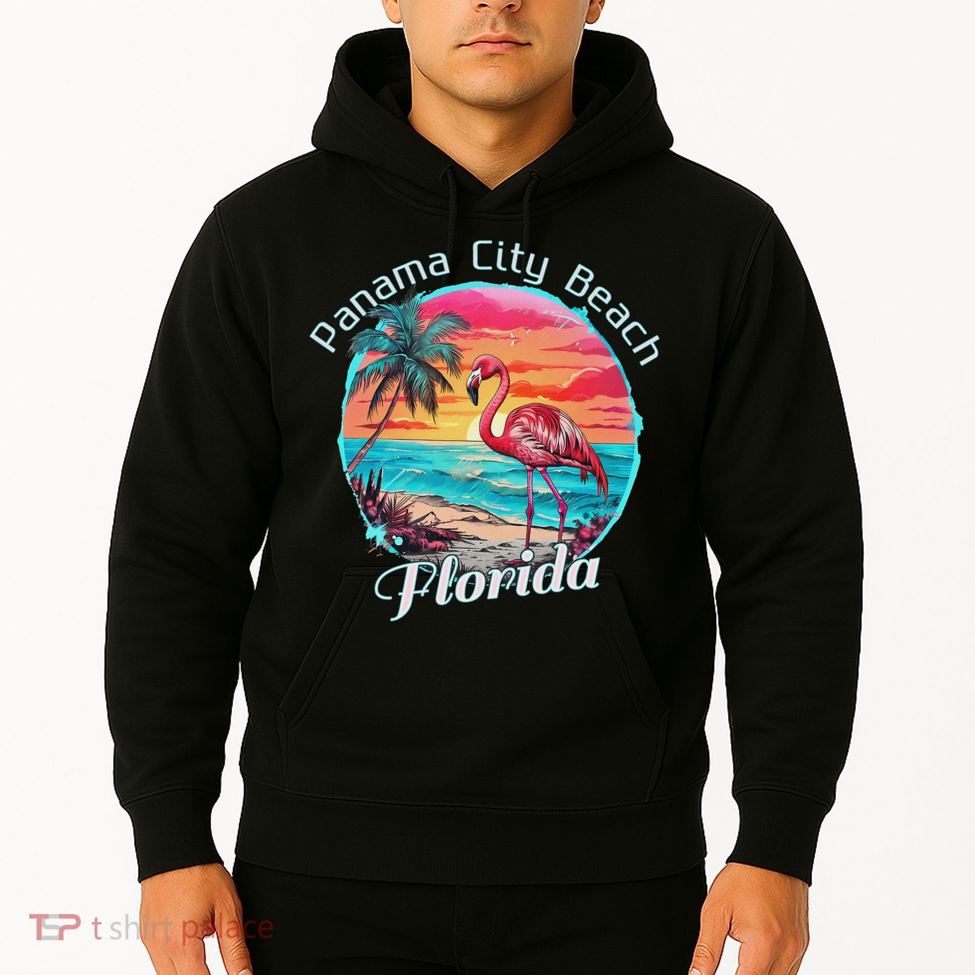 Panama City Beach Florida Beach Flamingo Tropical Souvenir Hoodie