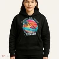 Panama City Beach Florida Beach Flamingo Tropical Souvenir Hoodie thumb 5