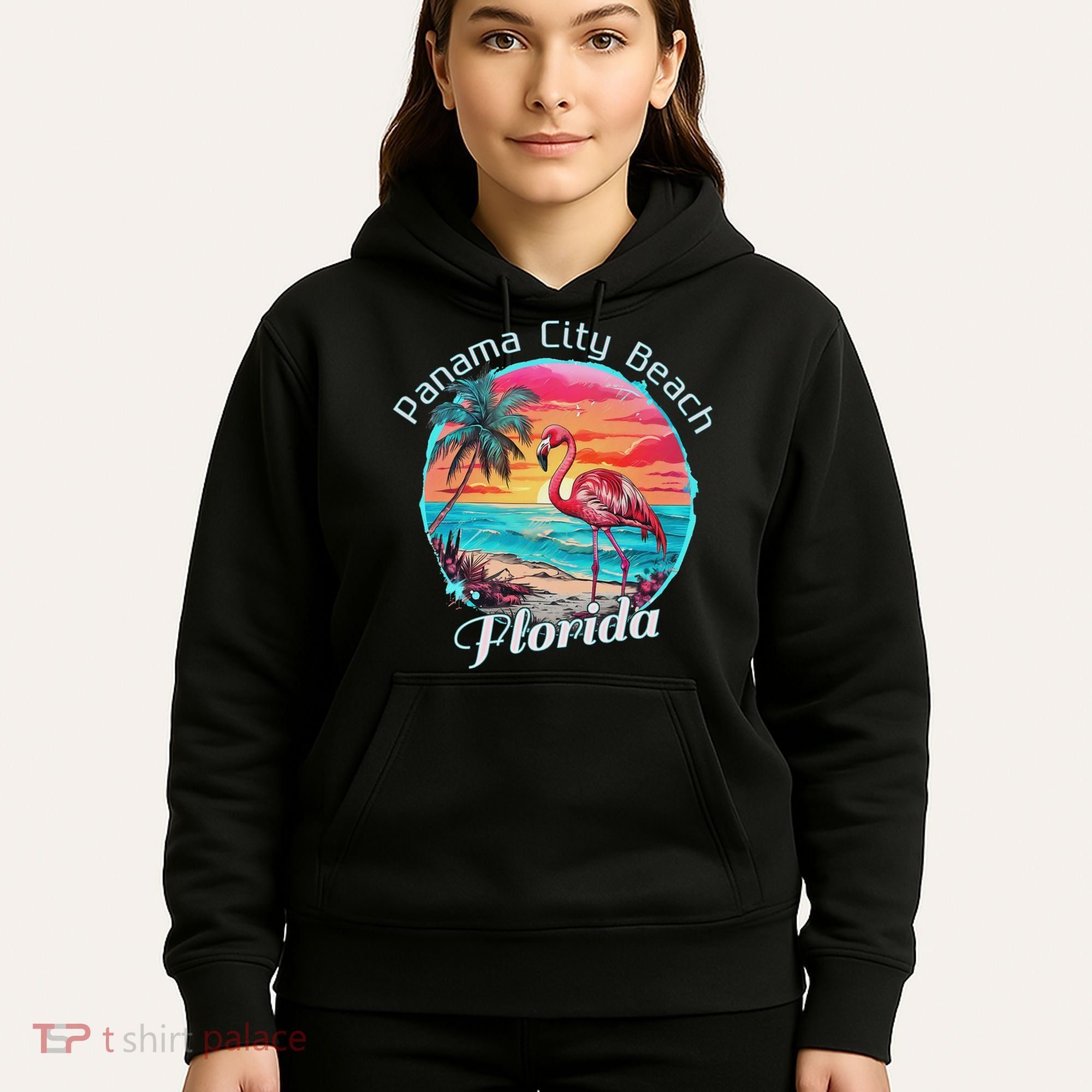 Panama City Beach Florida Beach Flamingo Tropical Souvenir Hoodie