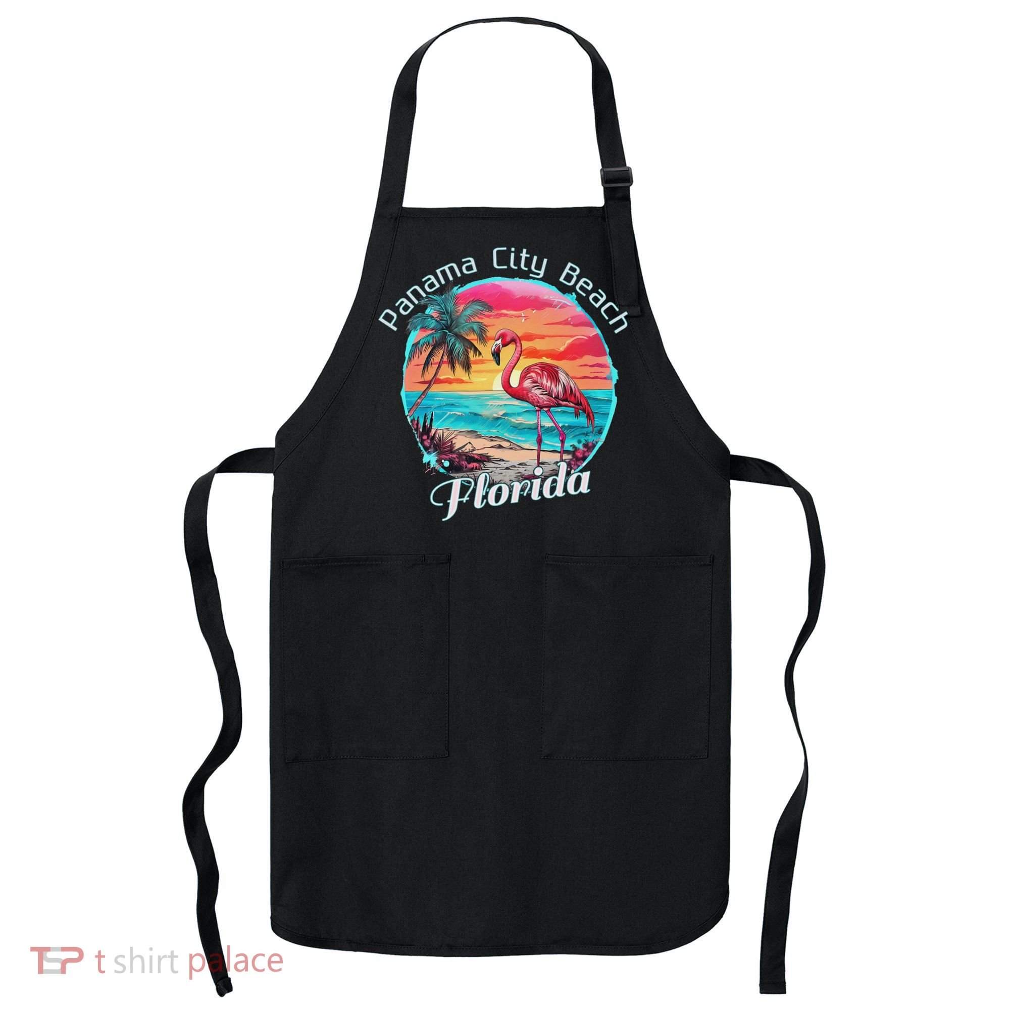 Panama City Beach Florida Beach Flamingo Tropical Souvenir Apron