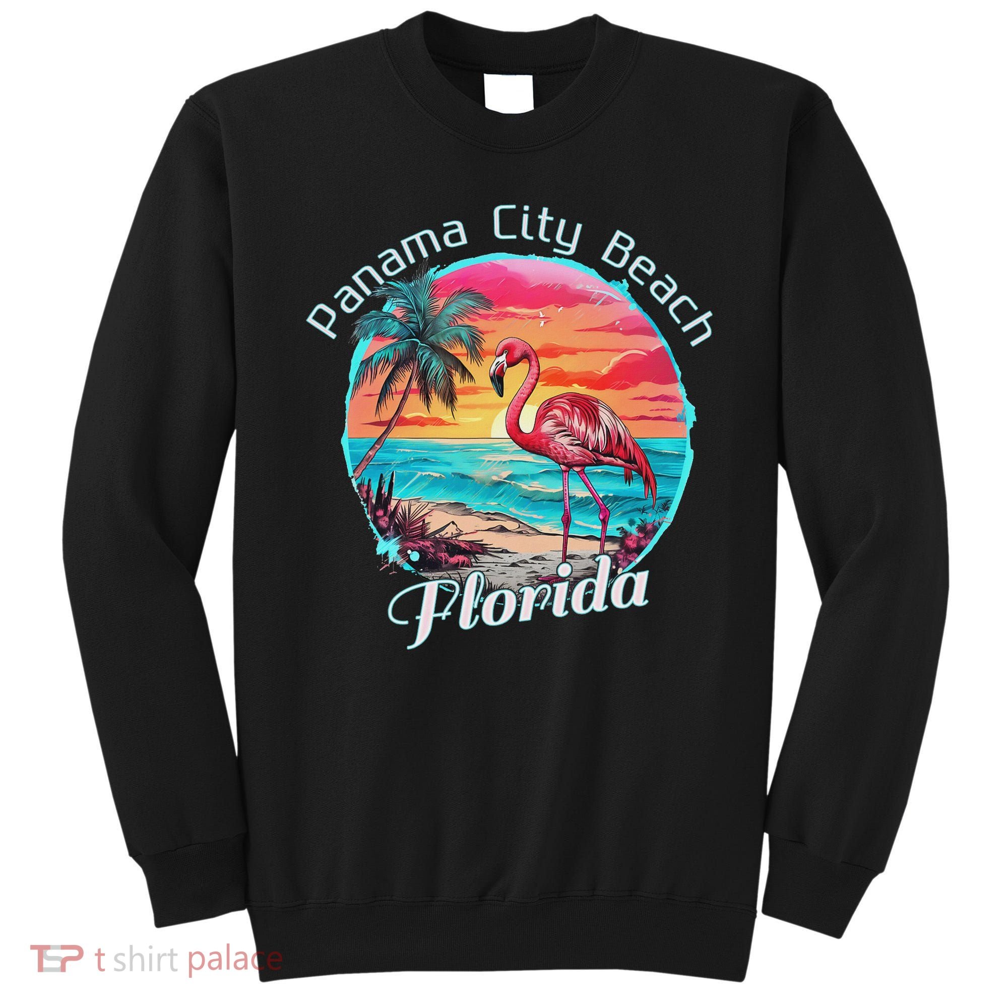 Panama City Beach Florida Beach Flamingo Tropical Souvenir Sweatshirt