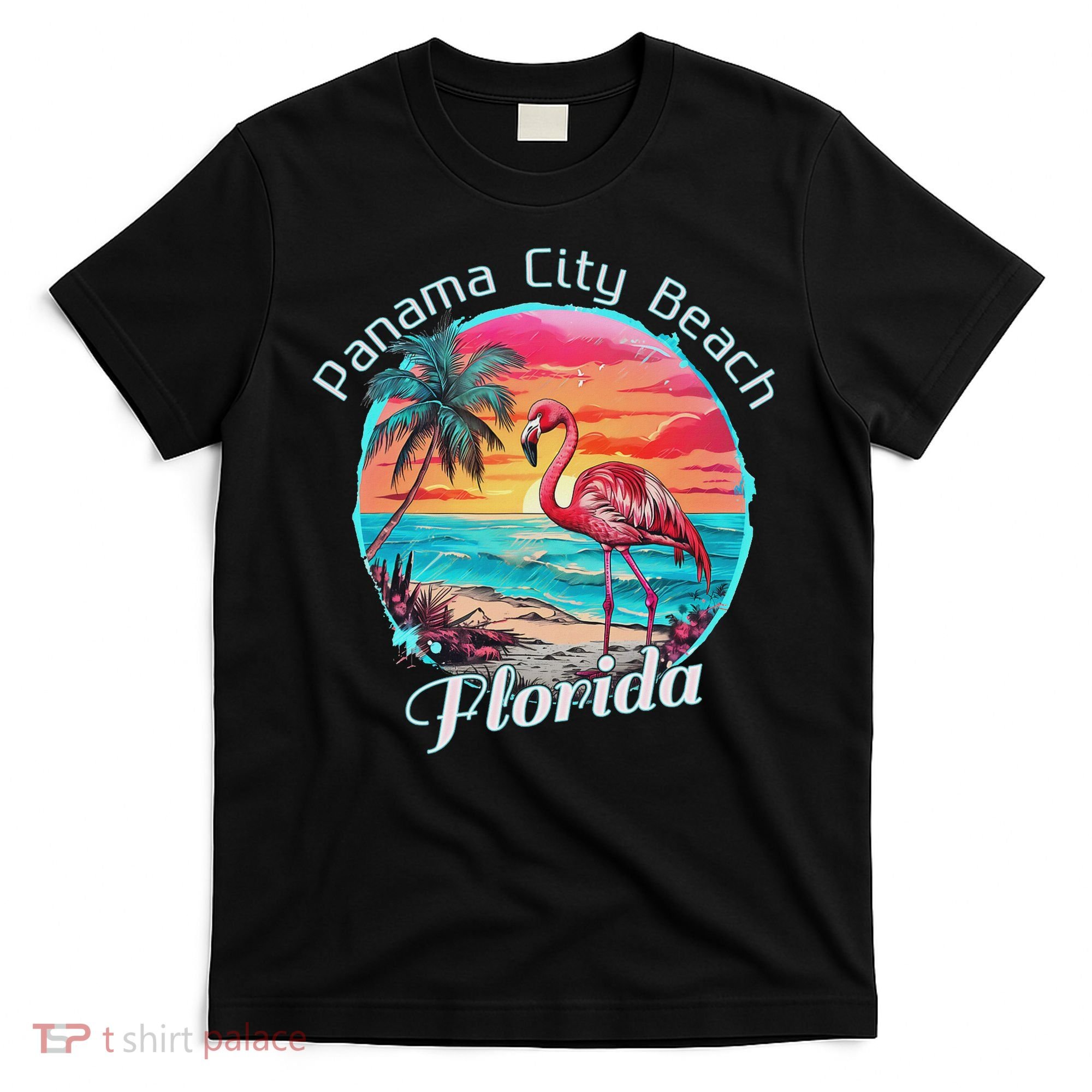 Panama City Beach Florida Beach Flamingo Tropical Souvenir T-Shirt