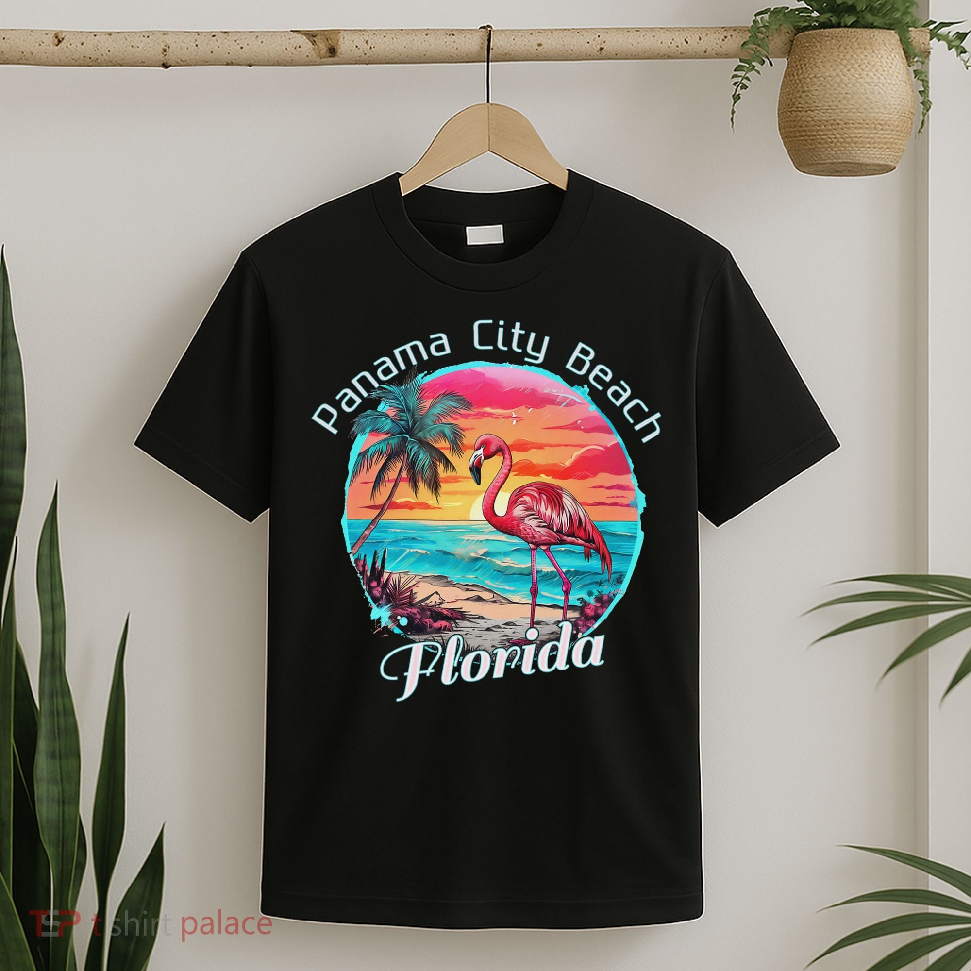 Panama City Beach Florida Beach Flamingo Tropical Souvenir T-Shirt