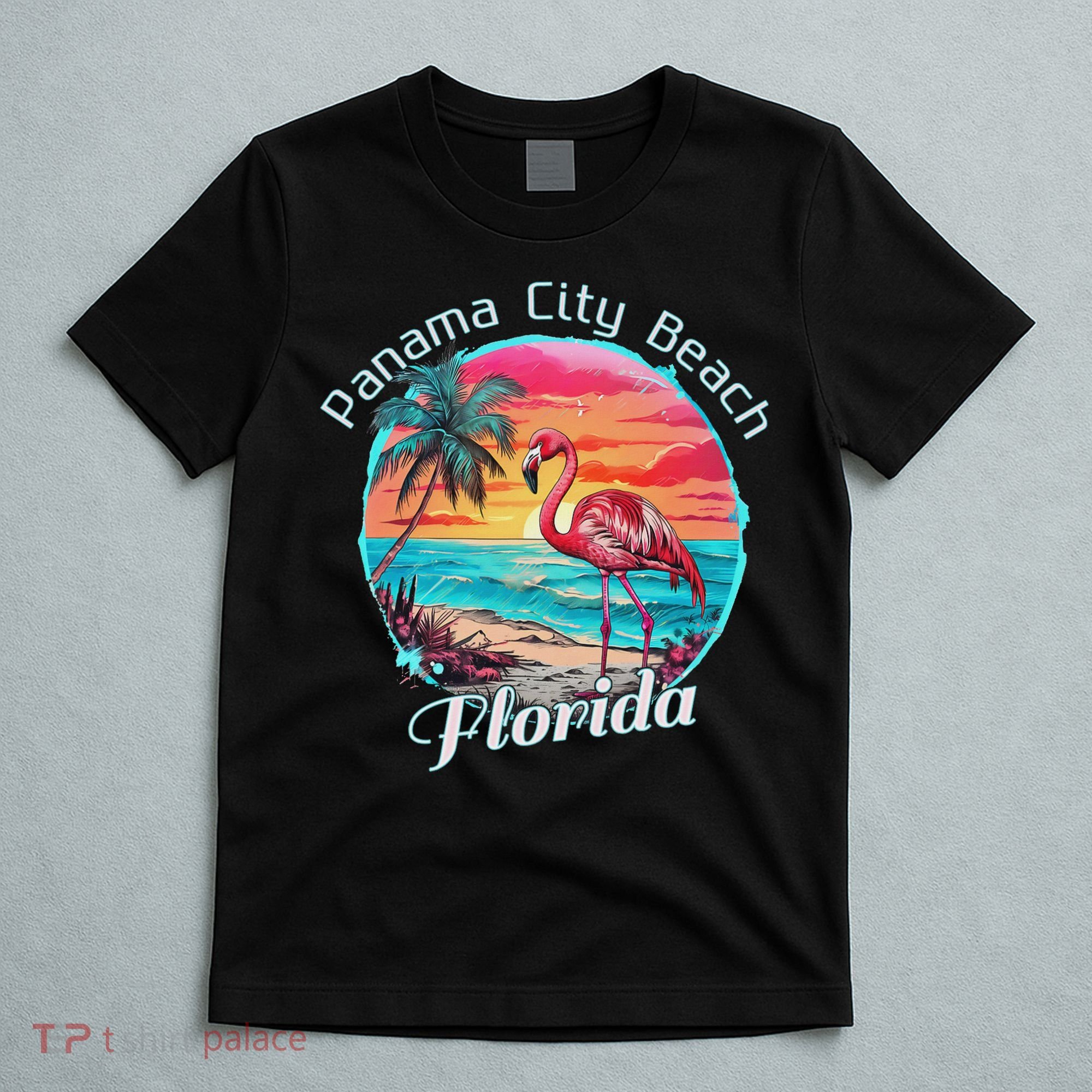 Panama City Beach Florida Beach Flamingo Tropical Souvenir T-Shirt