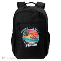 Panama City Beach Florida Beach Flamingo Tropical Souvenir Backpack thumb 0