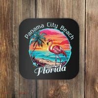 Panama City Beach Florida Beach Flamingo Tropical Souvenir Coaster thumb 0