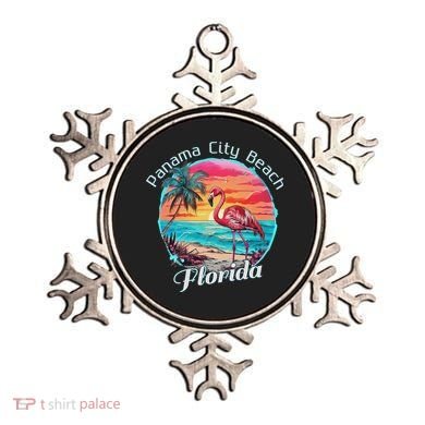 Panama City Beach Florida Beach Flamingo Tropical Souvenir Ornament