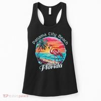 Panama City Beach Florida Beach Flamingo Tropical Souvenir Women's Tank Top thumb 0