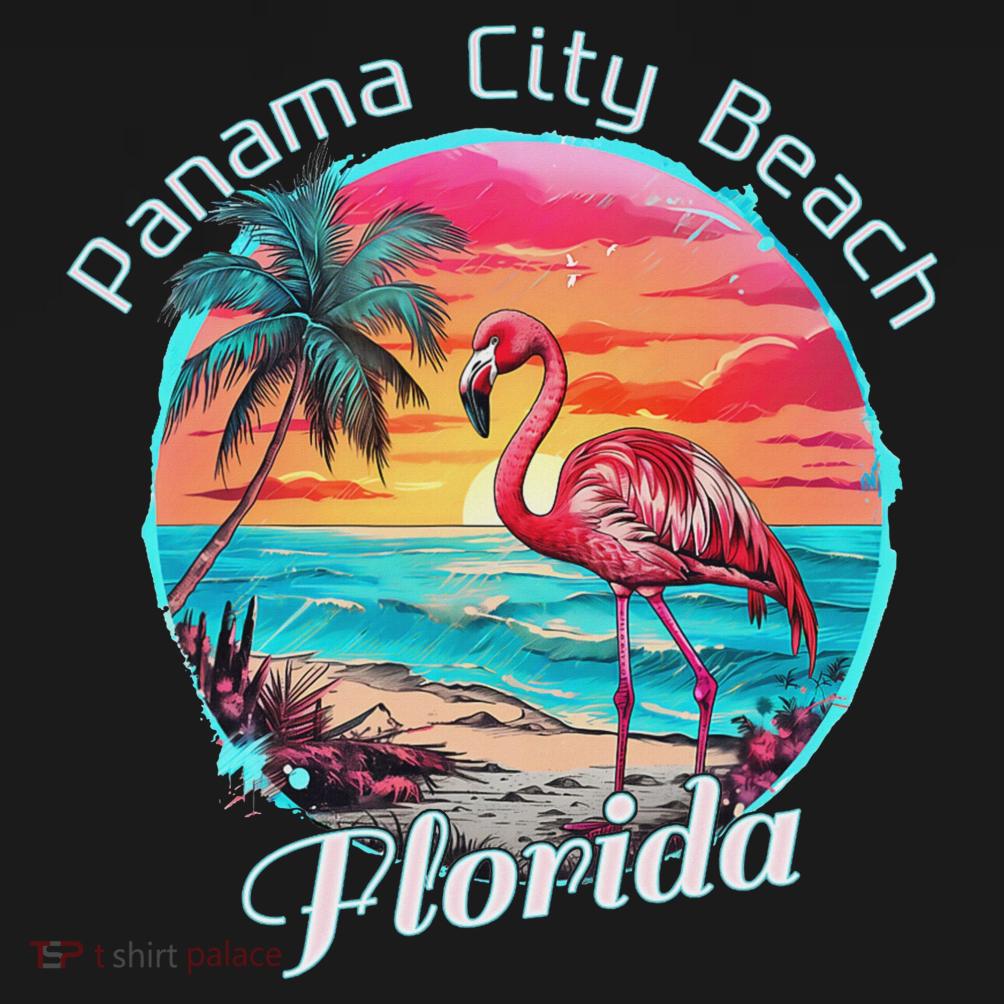 Panama City Beach Florida Beach Flamingo Tropical Souvenir Women's Tank Top