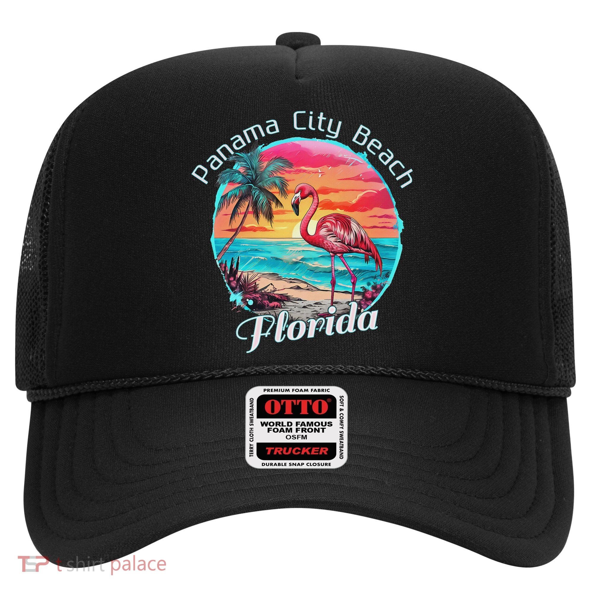 Panama City Beach Florida Beach Flamingo Tropical Souvenir Hat