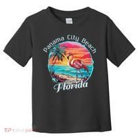 Panama City Beach Florida Beach Flamingo Tropical Souvenir Toddler T-Shirt thumb 0