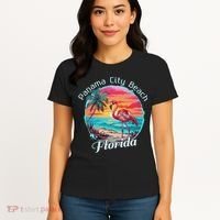 Panama City Beach Florida Beach Flamingo Tropical Souvenir Women's T-Shirt thumb 4