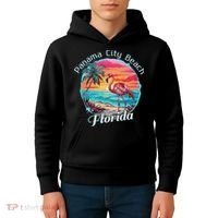 Panama City Beach Florida Beach Flamingo Tropical Souvenir Kids Hoodie thumb 4