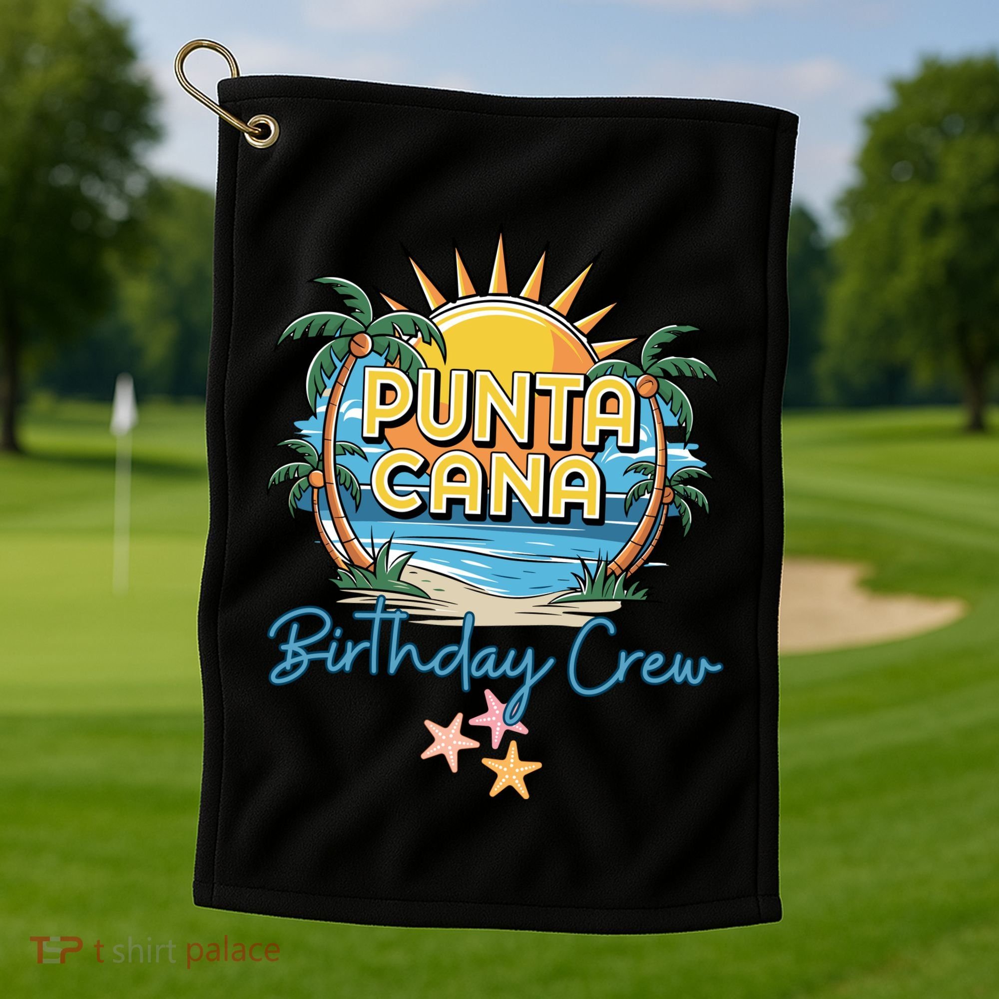 Punta Cana Birthday Crew Tropical Celebration Vibes Golf Towel