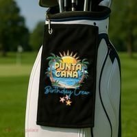 Punta Cana Birthday Crew Tropical Celebration Vibes Golf Towel thumb 2