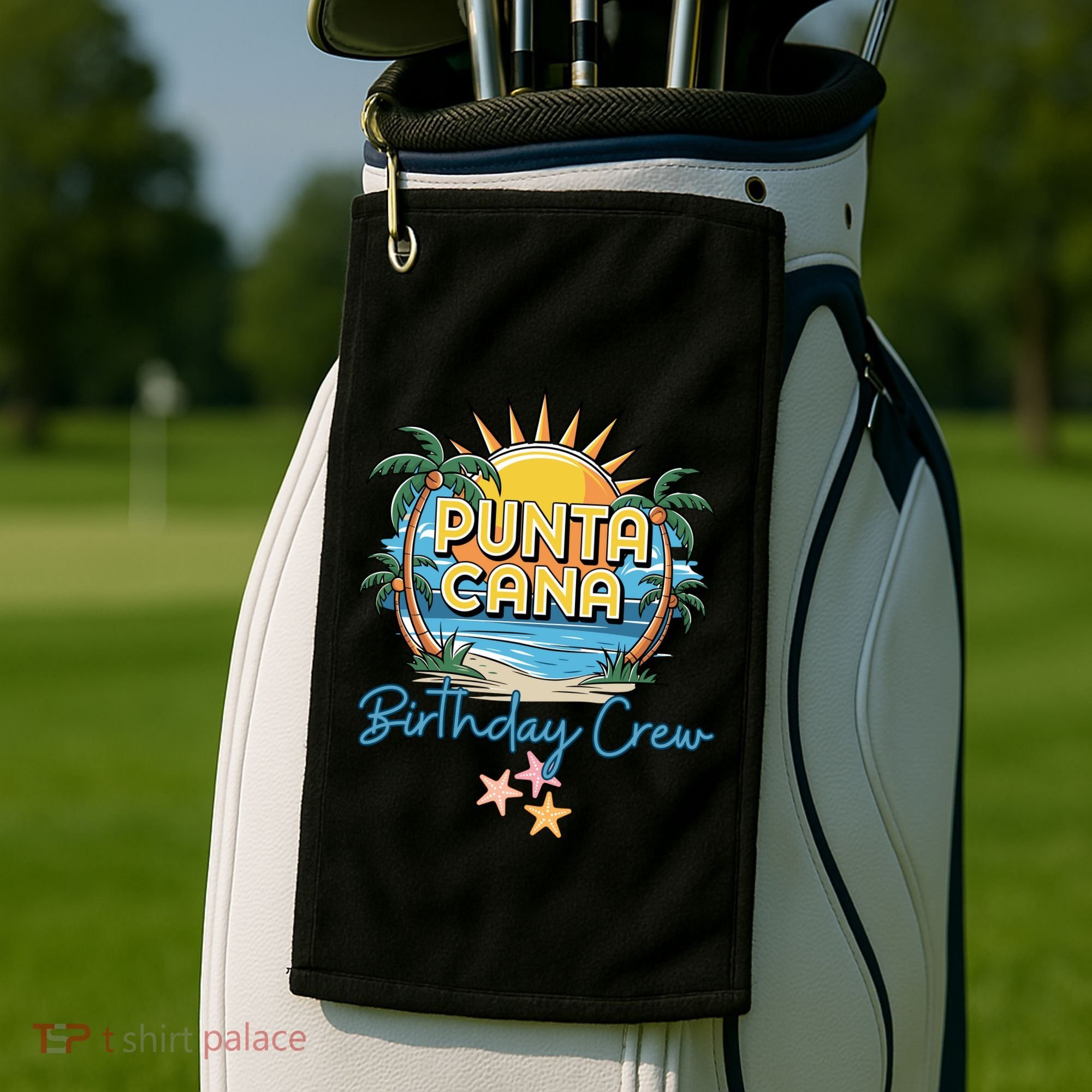 Punta Cana Birthday Crew Tropical Celebration Vibes Golf Towel