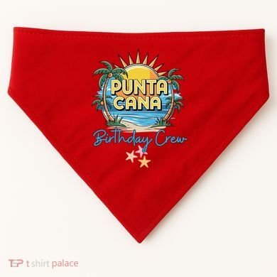 Punta Cana Birthday Crew Tropical Celebration Vibes USA-Made Doggie Bandana