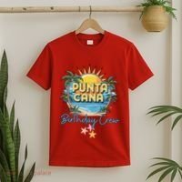 Punta Cana Birthday Crew Tropical Celebration Vibes T-Shirt thumb 2