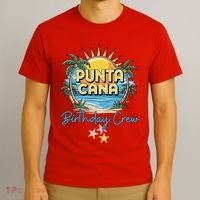 Punta Cana Birthday Crew Tropical Celebration Vibes T-Shirt thumb 3