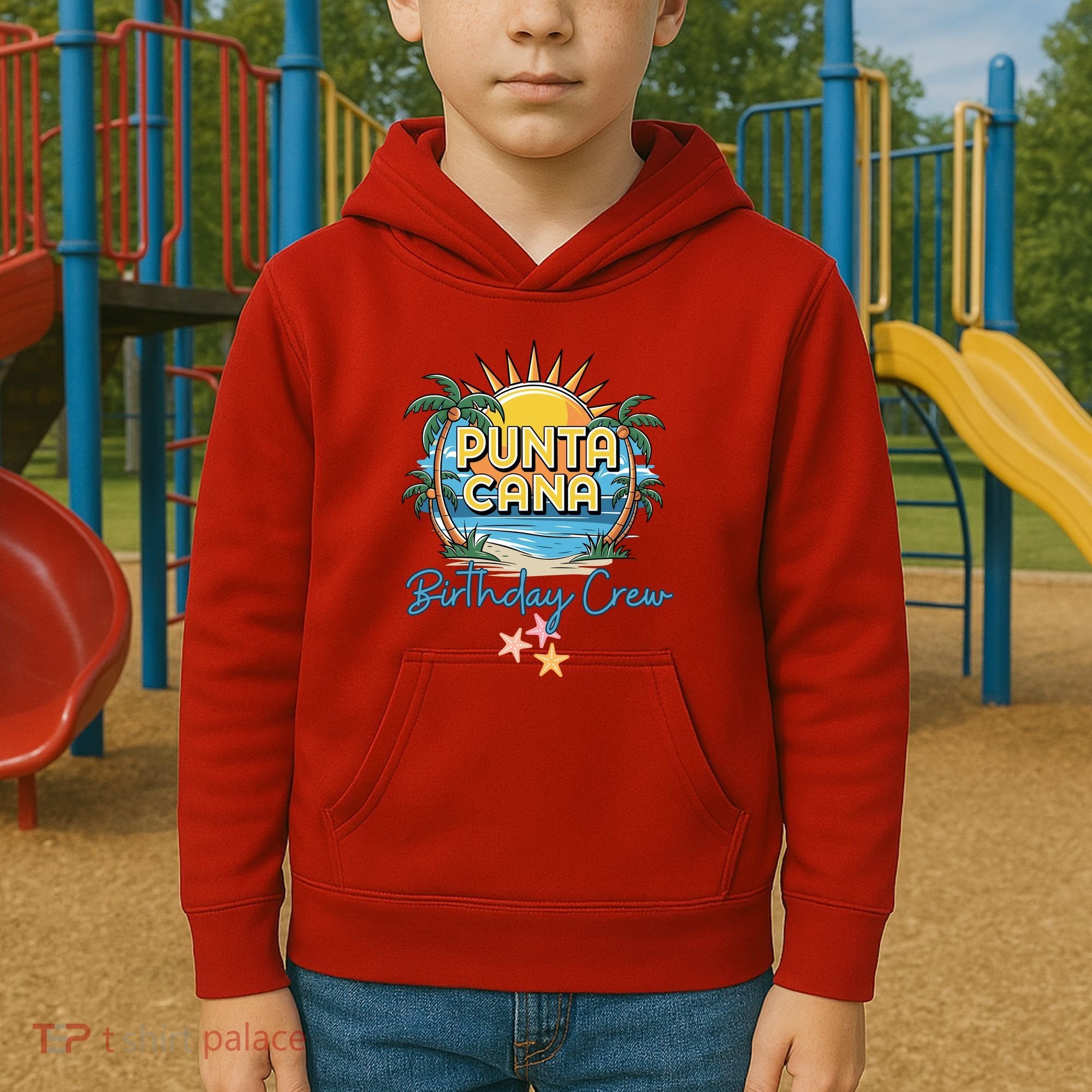 Punta Cana Birthday Crew Tropical Celebration Vibes Kids Hoodie
