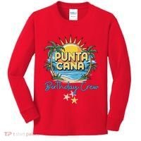 Punta Cana Birthday Crew Tropical Celebration Vibes Kids Long Sleeve Shirt thumb 0