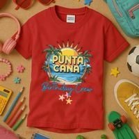 Punta Cana Birthday Crew Tropical Celebration Vibes Kids T-Shirt thumb 3