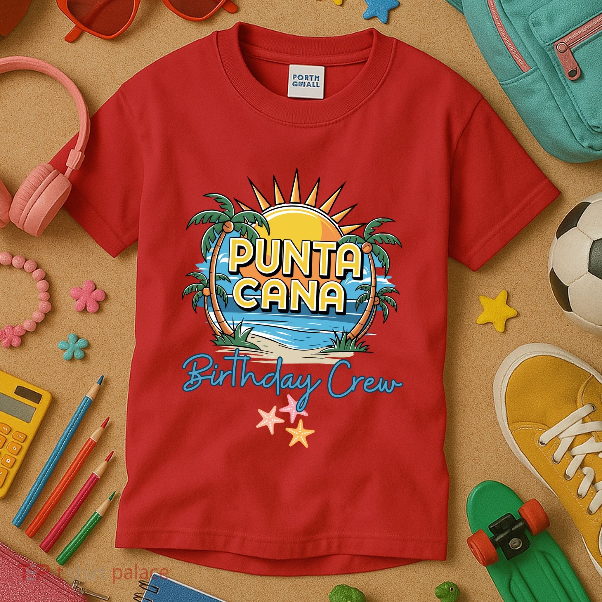 Punta Cana Birthday Crew Tropical Celebration Vibes Kids T-Shirt