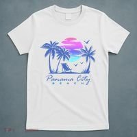 Panama City Beach Florida Vacation Trip Retro Vintage Sunset T-Shirt thumb 5