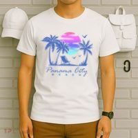 Panama City Beach Florida Vacation Trip Retro Vintage Sunset T-Shirt thumb 6