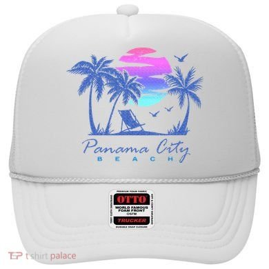 Panama City Beach Florida Vacation Trip Retro Vintage Sunset Hat