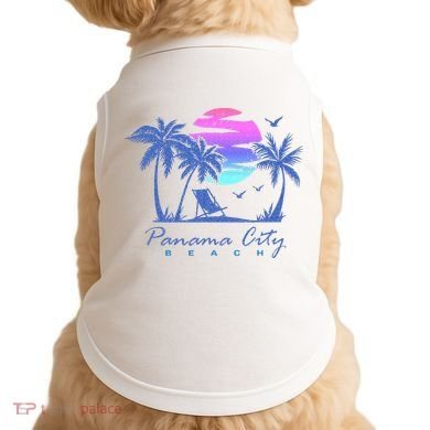 Panama City Beach Florida Vacation Trip Retro Vintage Sunset Doggie Tank