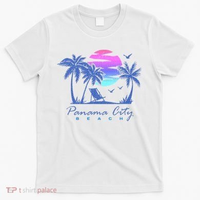 Panama City Beach Florida Vacation Trip Retro Vintage Sunset T-Shirt