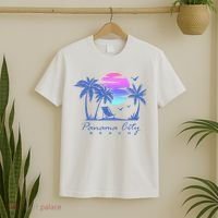 Panama City Beach Florida Vacation Trip Retro Vintage Sunset T-Shirt thumb 2