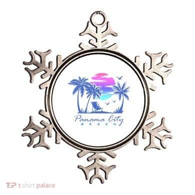 Panama City Beach Florida Vacation Trip Retro Vintage Sunset Ornament