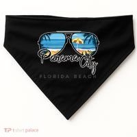 Panama City Beach Florida Palm Tree Sunglasses Souvenir USA-Made Doggie Bandana thumb 0