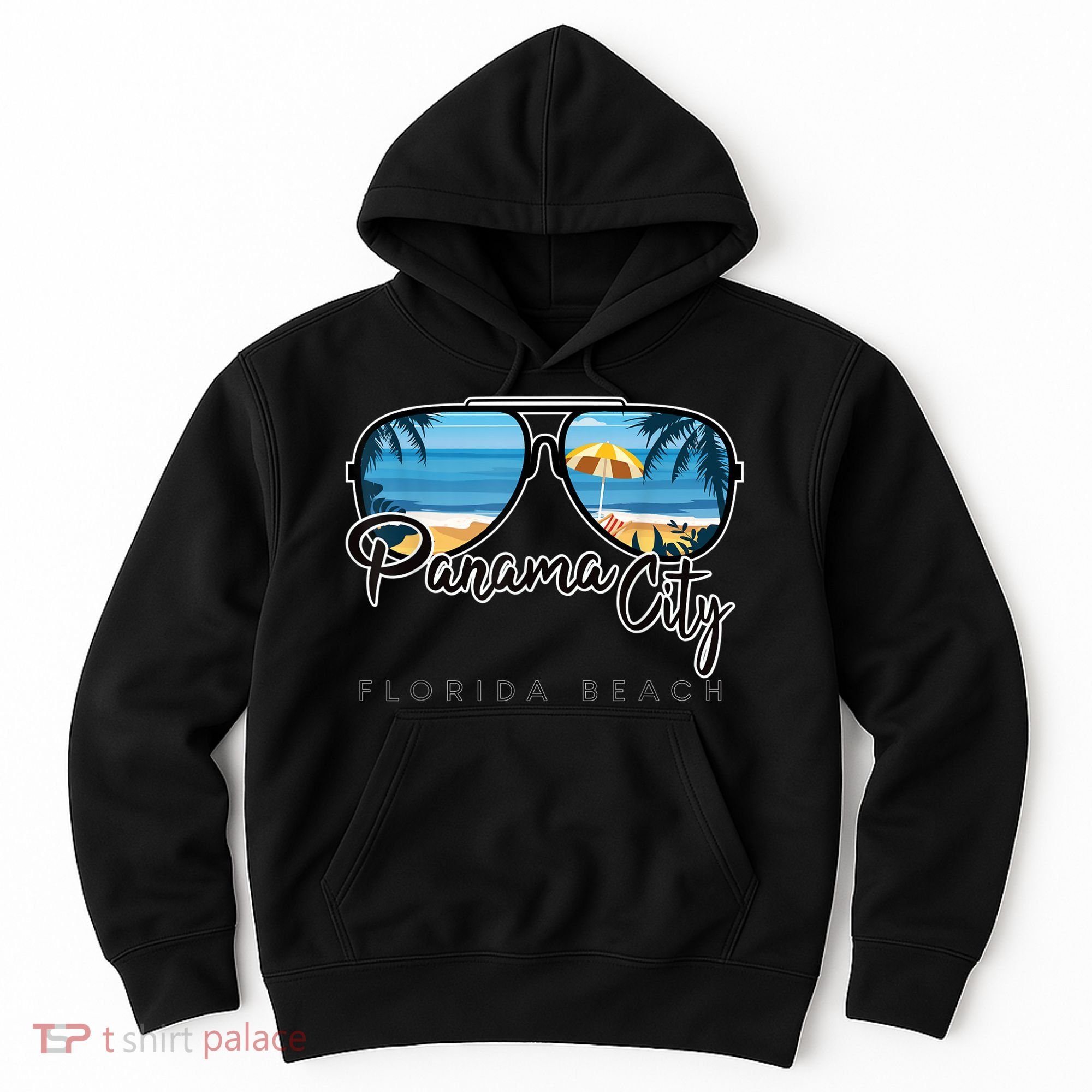 Panama City Beach Florida Palm Tree Sunglasses Souvenir Hoodie