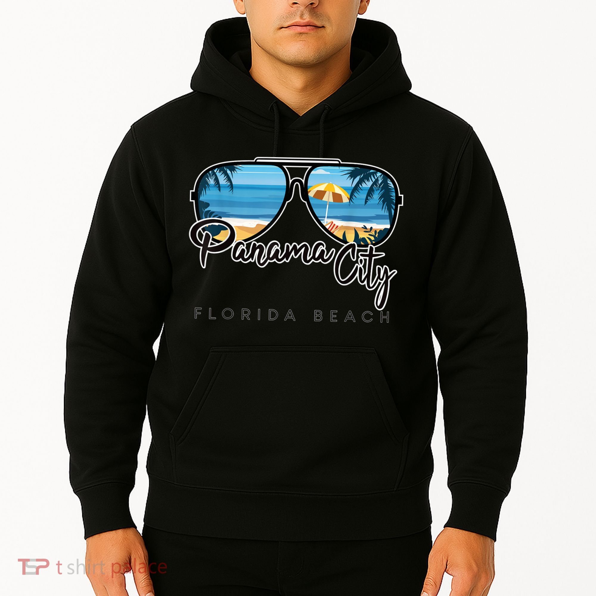 Panama City Beach Florida Palm Tree Sunglasses Souvenir Hoodie