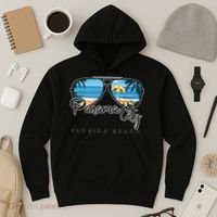 Panama City Beach Florida Palm Tree Sunglasses Souvenir Hoodie thumb 3
