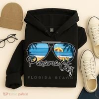 Panama City Beach Florida Palm Tree Sunglasses Souvenir Hoodie thumb 4