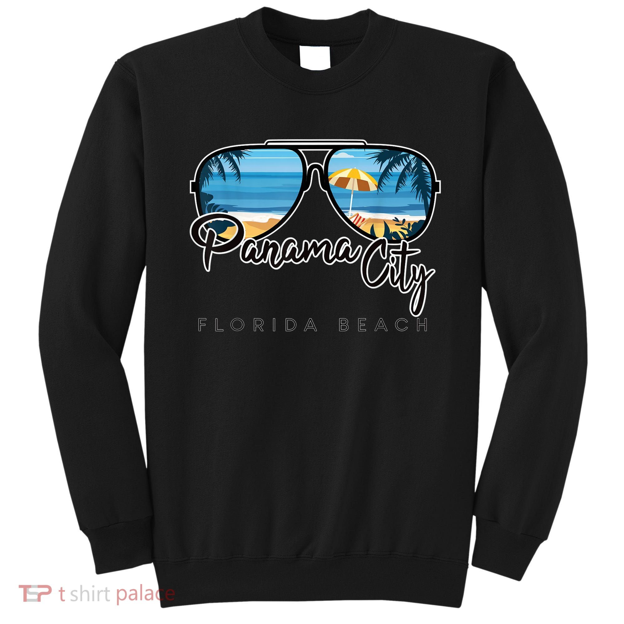 Panama City Beach Florida Palm Tree Sunglasses Souvenir Sweatshirt