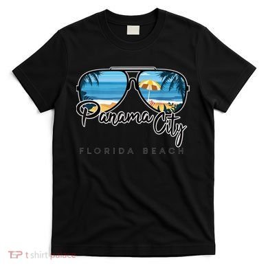 Panama City Beach Florida Palm Tree Sunglasses Souvenir T-Shirt