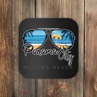 Panama City Beach Florida Palm Tree Sunglasses Souvenir Coaster thumb 0