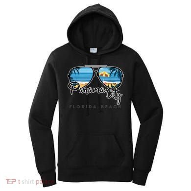 Panama City Beach Florida Palm Tree Sunglasses Souvenir Women's Hoodie
