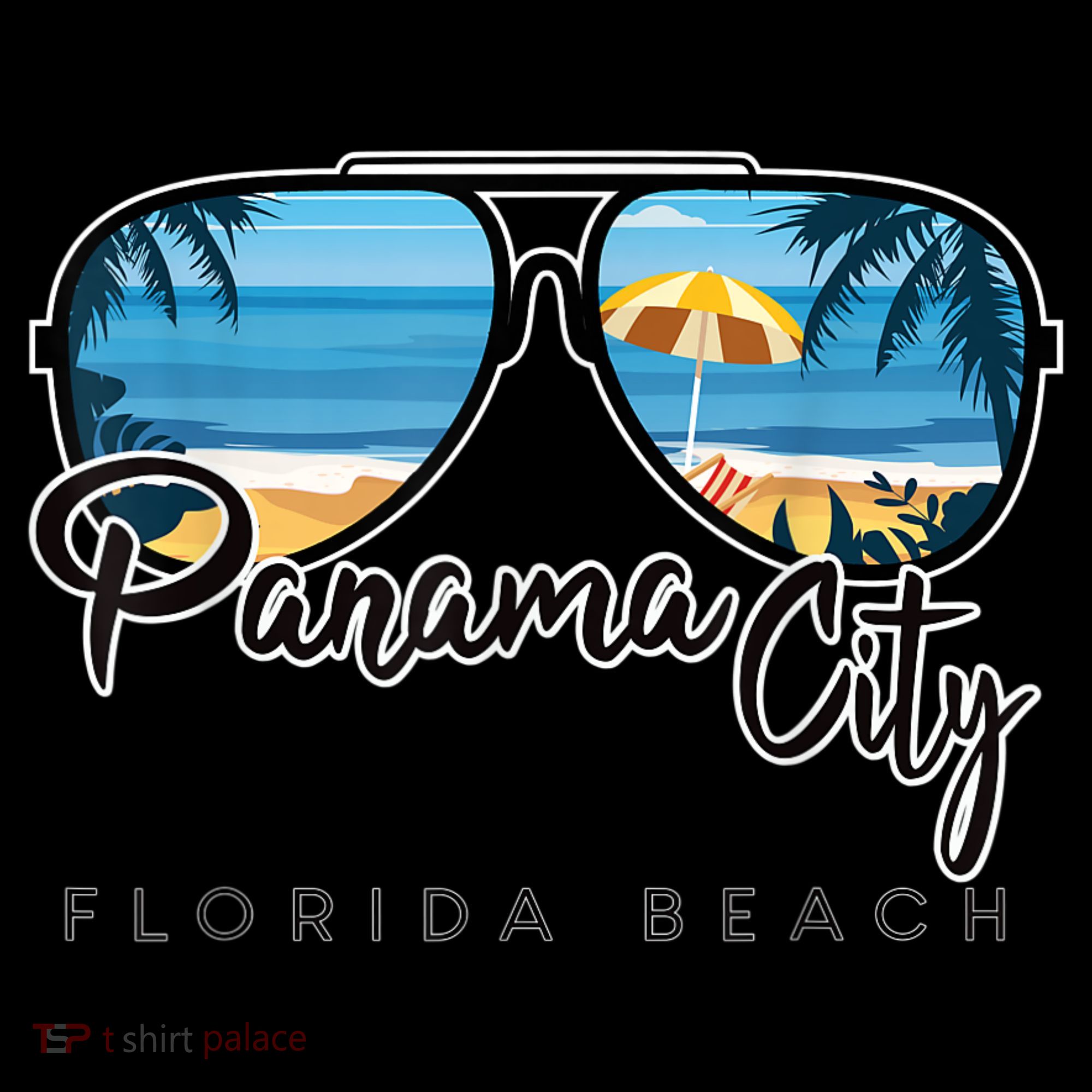 Panama City Beach Florida Palm Tree Sunglasses Souvenir Women's Hoodie