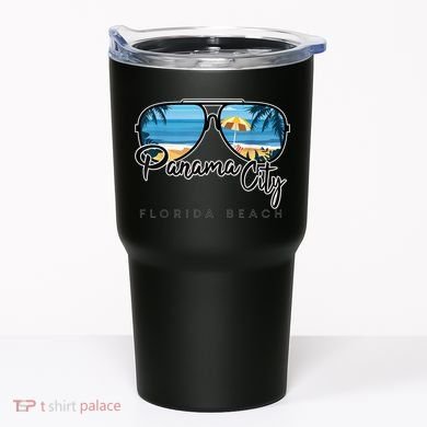 Panama City Beach Florida Palm Tree Sunglasses Souvenir Tumbler